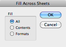 You can copy three ways into other worksheets: All (both the formats and data), Contents (the data or formulas), or Formats (just the formats in the worksheet).