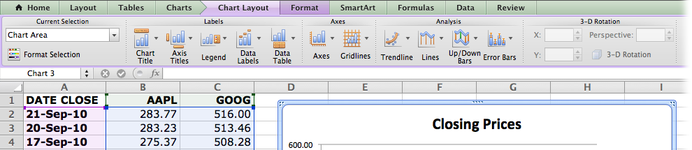 The Chart Options and Chart Data panes of the Formatting Palette contain most of the controls you need to set up your chart’s contents. Once the content is in place, you can move along to tweaking its appearance.