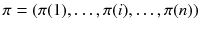 $$ \pi = \left( {\pi (1), \ldots ,\pi (i), \ldots ,\pi (n)} \right) $$