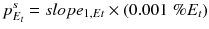 $$ p_{{E_{t} }}^{s} = slope_{1,Et} \times \left( {0.001\;\% E_{t} } \right) $$