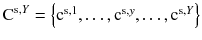 $$ {\text{C}}^{{{\text{s}},Y}} = \left\{ {{\text{c}}^{{{\text{s}},1}} , \ldots ,{\text{c}}^{{{\text{s}},y}} , \ldots ,{\text{c}}^{{{\text{s}},Y}} } \right\} $$