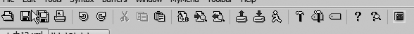 Toolbar with added DOS command