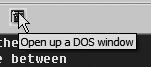 Toolbar with added DOS command and its new tooltip