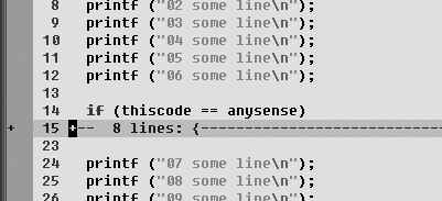 Block of code folded following an if statement