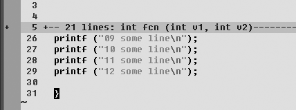 Folding to the beginning of a function