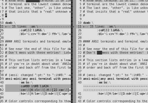 vimdiff results