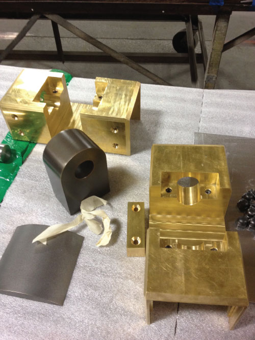 Photo depicts the machined copper alloy parts.