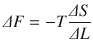 $$ \varDelta F=-T\frac{\varDelta S}{\varDelta L} $$