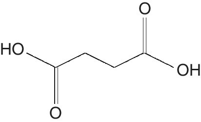 Skeletal formula of succinic acid.