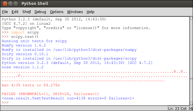 Installing and running SciPy on Ubuntu