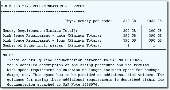 Sizing Report Output (Part 3)