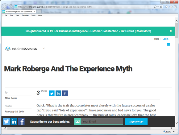 Screenshot of the web page of The Forrester blog.