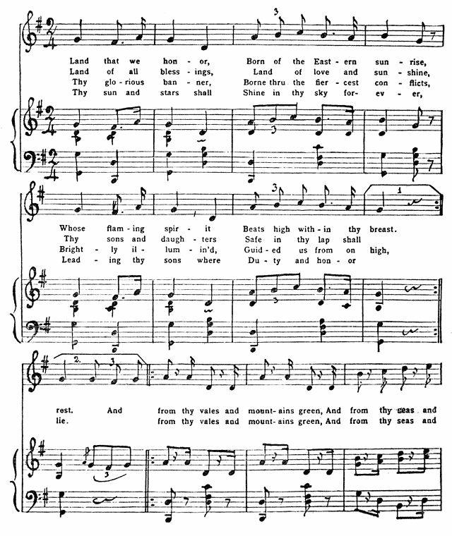 Musical score with lyrics.