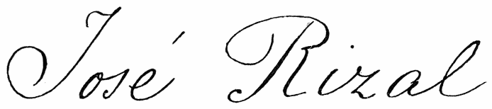 Signature: José Rizal