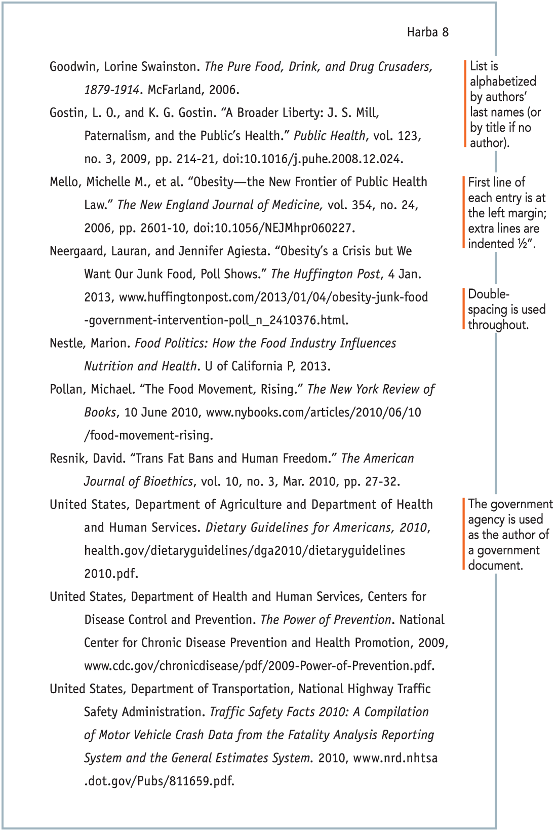 The Continuation of the annotated Works Cited list from the previous page.