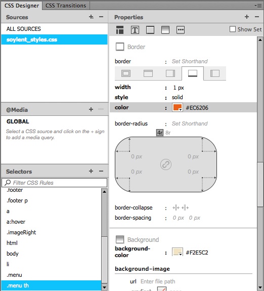 You can apply borders to any or all sides of an element. For example, when you set border-style to “solid,” you’re putting a solid line around the outside of the entire table. On the other hand, you can set border-bottom-style to “solid,” which makes only the bottom border solid.