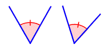 Two angles that have the same measure.