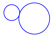 Two circles just touch each other.