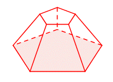 A pentagonal pyramid with the top cut off parallel to the base.