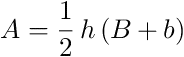 A=(1/2)h(B+b)