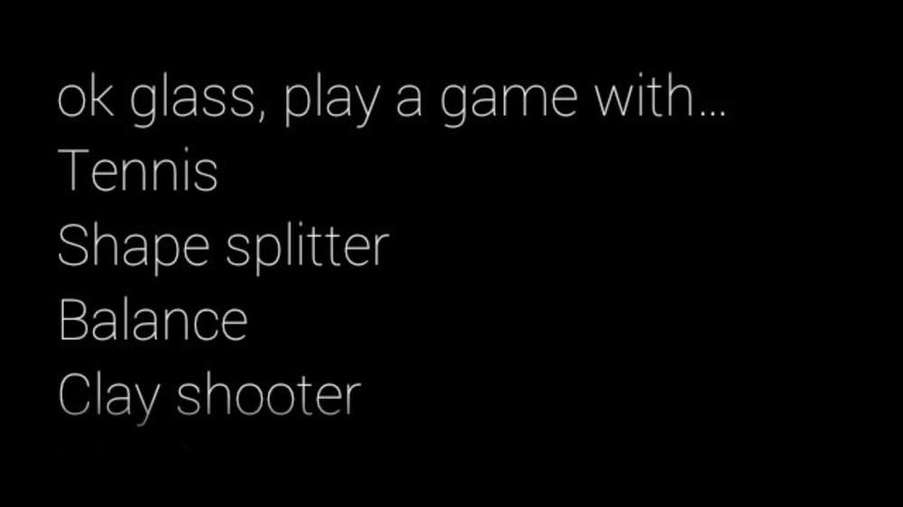 Using the ‘Play a Game’ voice trigger phrase, which can be registered for more than one Glassware. Glass displays a second-level menu so you can choose between all the programs that use the same phrase.