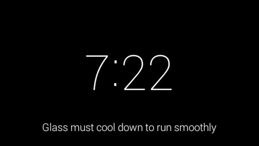 Glass proactively supresses any apps from running if it detects that the device has been working too hard and is running hot. This normally takes about 30-45 to clear.