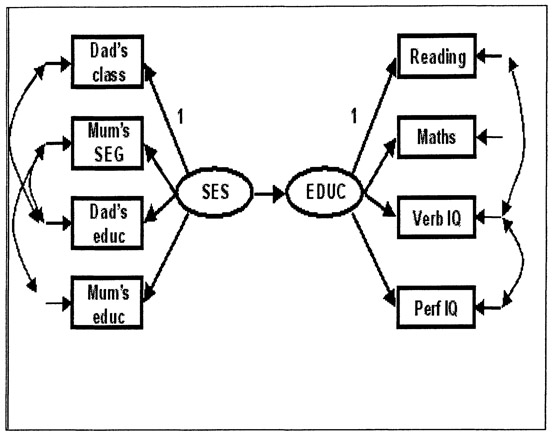 Fig. 6.1. SEM Model applied to NCDS data