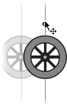 Use the Selection tool to select a motion path before you move it to a new location. The cross with four arrows is Flash's move icon.