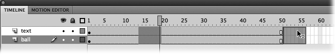 To select multiple frames, click the first frame of the series you want to select, and then Shift-click the last frame. Flash automatically selects the beginning and ending frames and all the frames in between. To copy and paste frames in the same document, press the Alt key (Windows) or the Option key (Mac) while you drag a copy of the selected frames to a new spot.