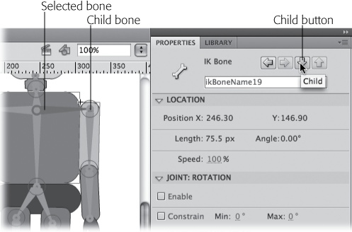 You can use the four buttons at the top of the Properties panel to traverse the bones in an armature. From left to right, the buttons are Previous Sibling, Next Sibling, Child, and Parent.