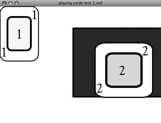 As discussed on page 475, the transform statement that scales greenTable also scales the card inside it.