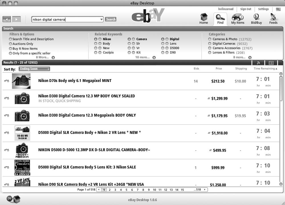 The eBay Desktop is an example of an AIR application. You install it to run like a desktop program, but it uses web-based data to give you real-time updates on auctions and other eBay services.