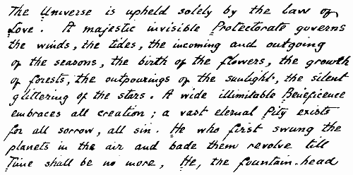 FACSIMILE OF MARIE CORELLI'S MS. AS PREPARED FOR THE PRESS A page of the "Romance of Two Worlds"