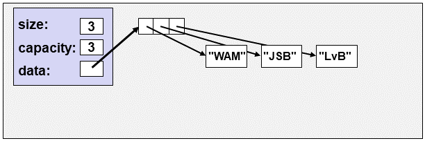 Vector initialized with 3 Persons