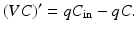 
 $$ (VC)^{\prime }=qC_{\mathrm{in}}-qC. $$
