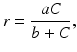 
 $$ r=\frac{aC}{b+C}, $$
