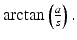 
$\arctan \left (\frac {a}{s}\right ).$
