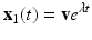 
$$\mathbf{x}_{1}(t)=\mathbf{v}e^{\lambda t} $$
