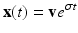 
$$ \mathbf x(t)=\mathbf v e^{\sigma t} $$
