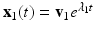 
$\mathbf x_1(t)=\mathbf {v}_{1}e^{\lambda _{1}t}$
