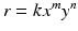 
$r=kx^my^n$
