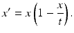 $$ x^{\prime }=x\left( 1-\frac{x}{t}\right). $$