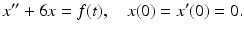 $$ x^{\prime \prime }+6x=f(t),\quad x(0)=x^{\prime }(0)=0. $$