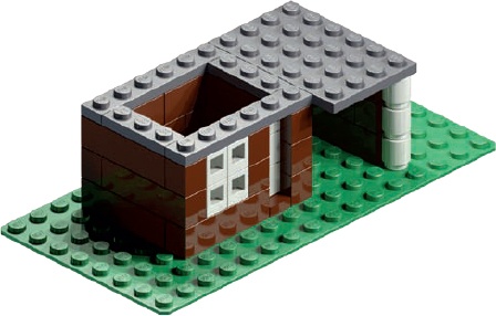 Step 3. Place a 1×6 plate near the top front to help hold the windows in place.