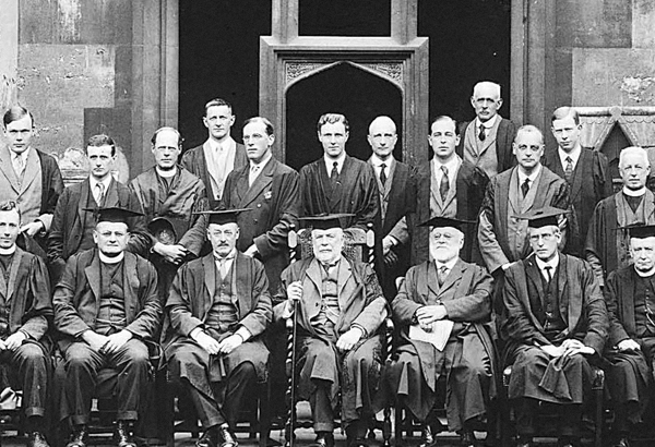 5.1 The president and fellows of Magdalen College, July 1928. This photograph was taken to mark the retirement of Sir Herbert Warren (centre front) as president of the college. Lewis is standing to the right of Warren in the back row.