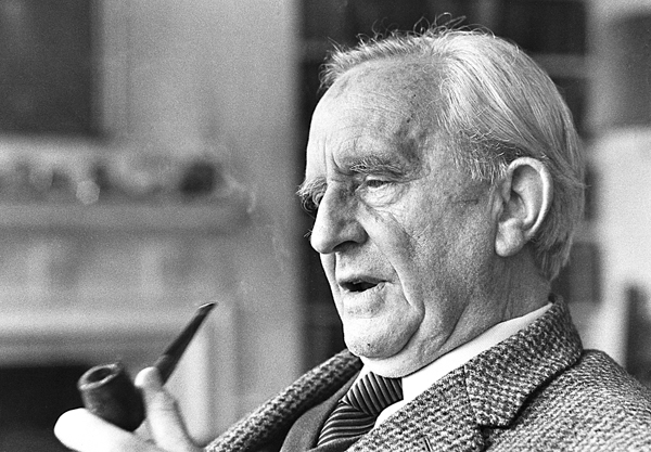 5.5 J. R. R. Tolkien, photographed in his rooms at Merton College in the 1970s. (c) Billett Potter, Oxford.