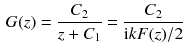 $$\begin{aligned} G (z) = \frac{C_2}{z + C_1} = \frac{C_2}{\mathrm{i}k F (z)/2} \end{aligned}$$