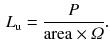 $$\begin{aligned} L_{\mathrm{u}} = \frac{P}{\mathrm{area}\times \varOmega }. \end{aligned}$$