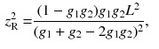 $$\begin{aligned} z_\mathrm{R}^2= & {} \frac{(1 - g_1 g_2) g_1 g_2 L^2}{(g_1 + g_2 - 2 g_1 g_2)^2}, \end{aligned}$$