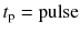 $$t_\mathrm{p}= \mathrm{pulse}$$